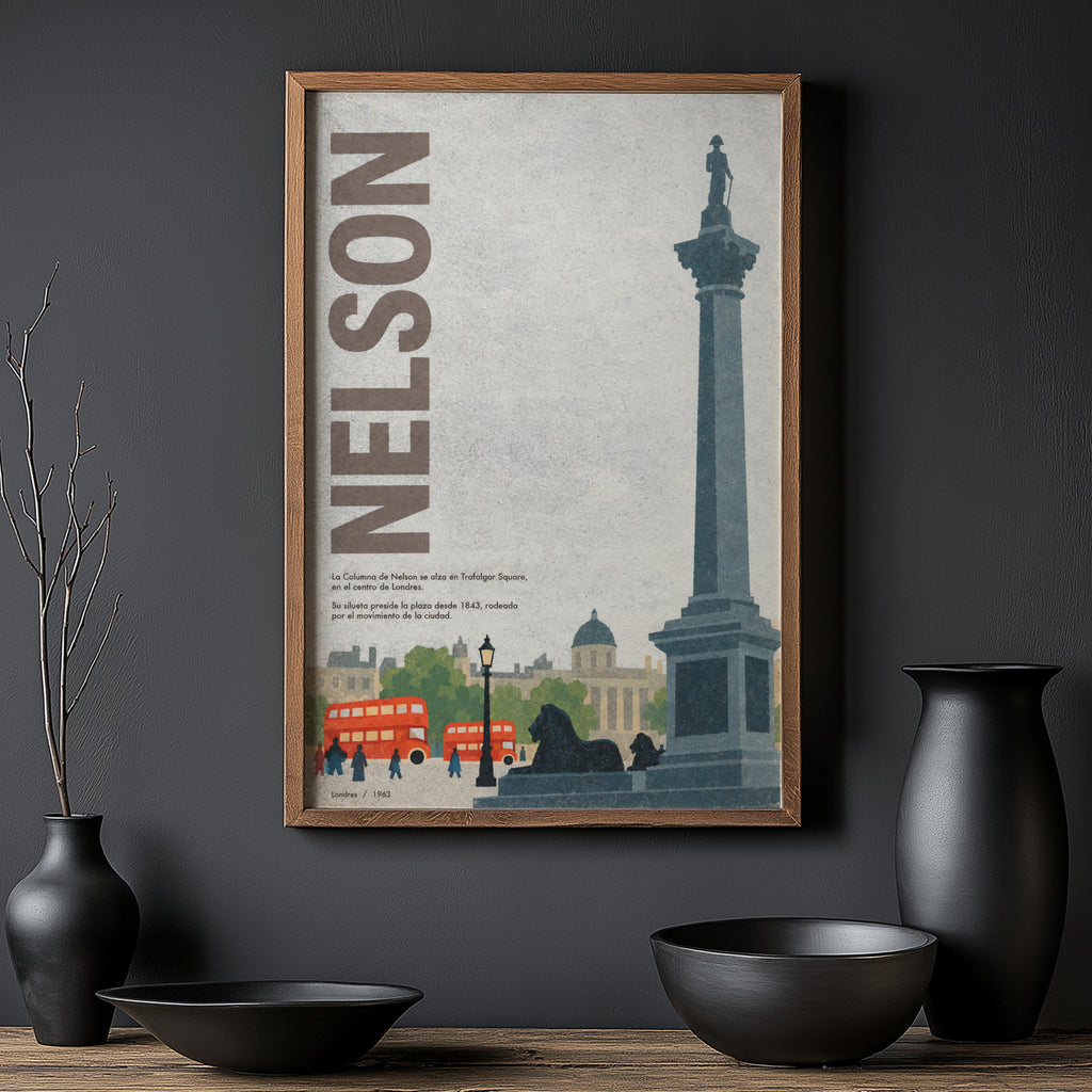 Vintage Nelson's Column Poster, London Wall Art Print