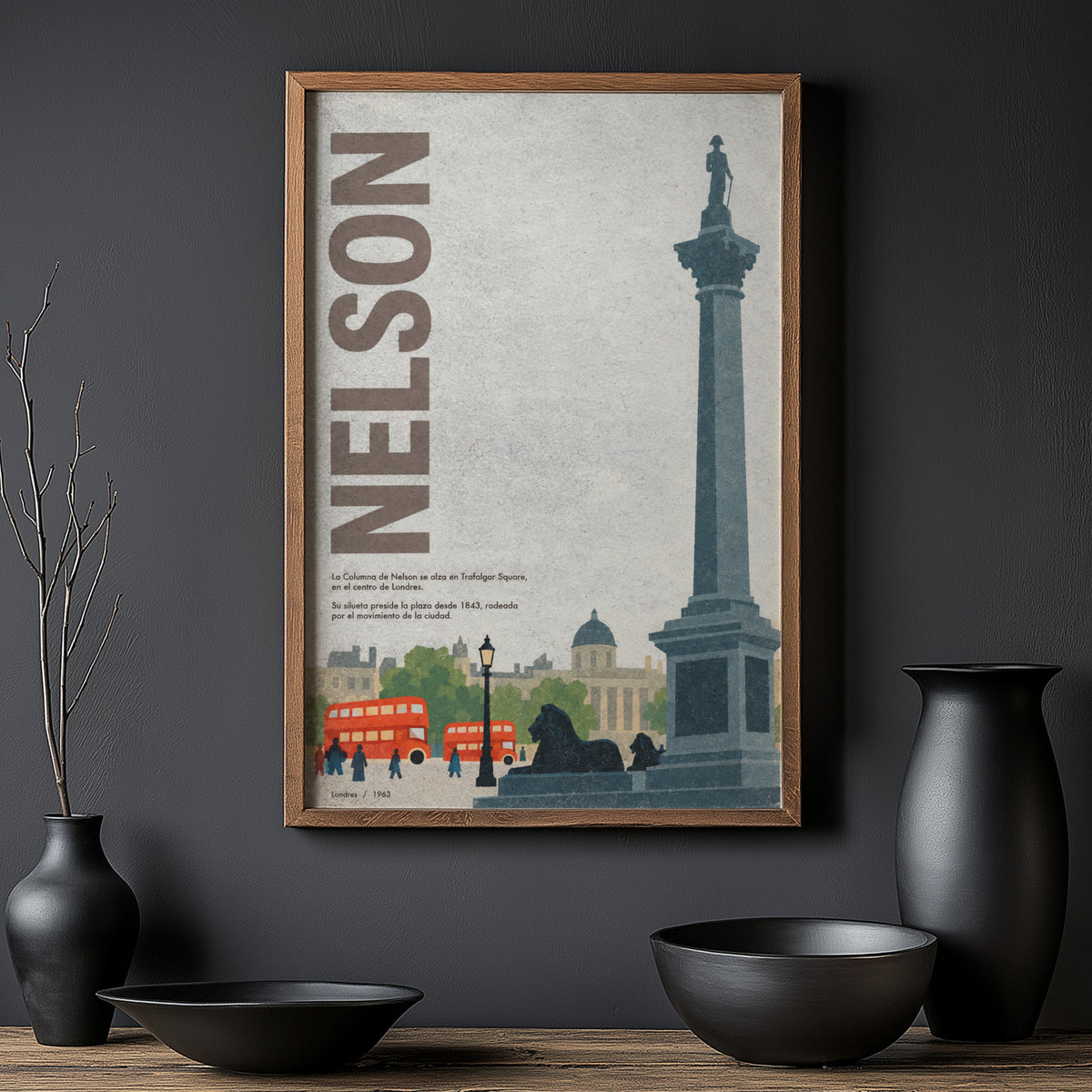 Vintage Nelson's Column Poster, London Wall Art Print