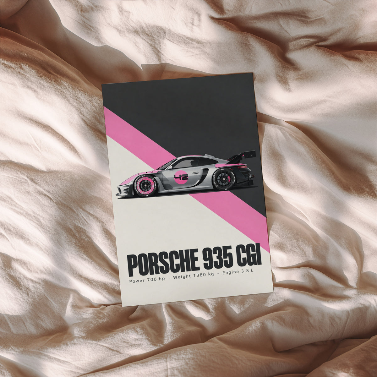 Vintage Porsche 935 Print, Racing Car Wall Art