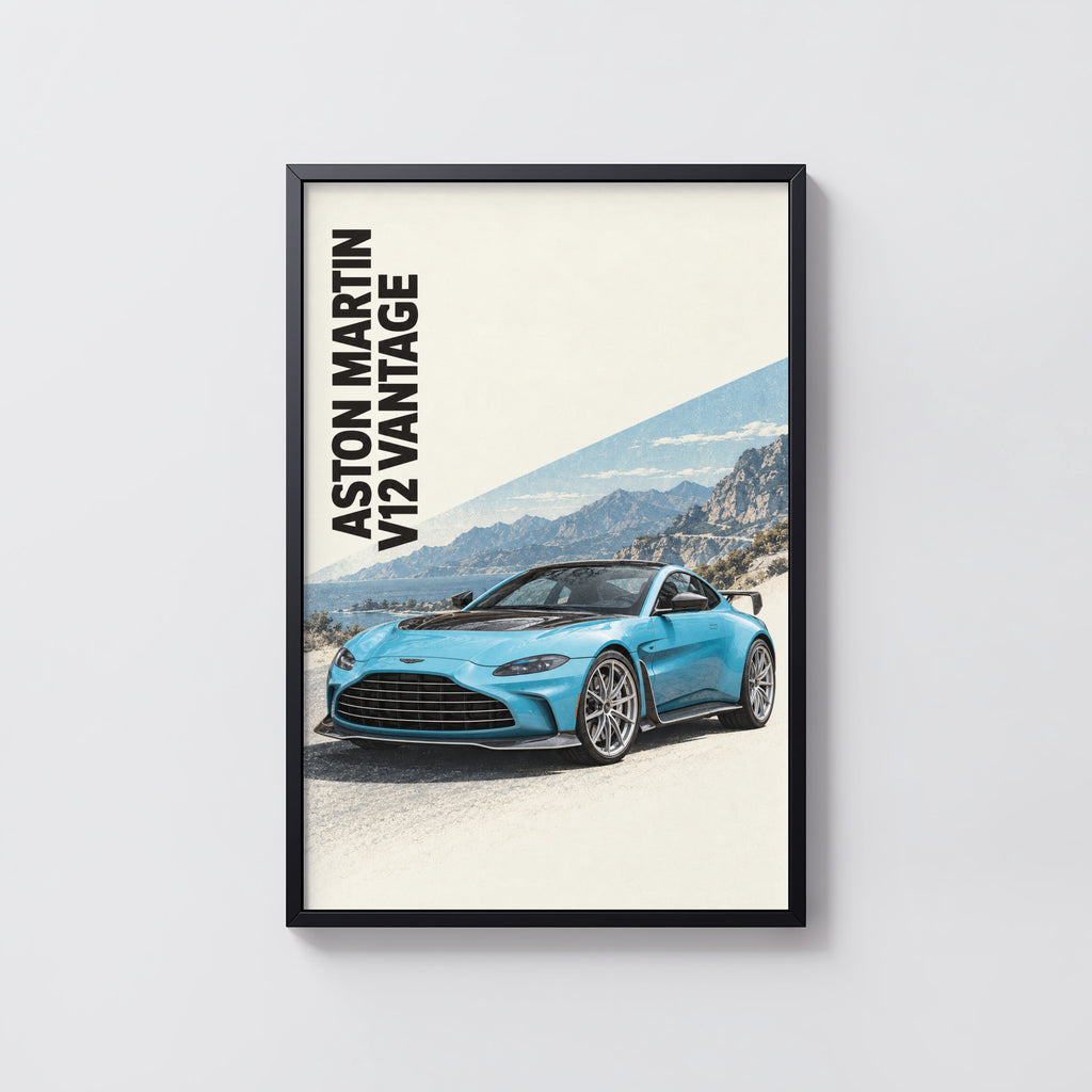 Vintage Aston Martin V12 Vantage Print, Car Art