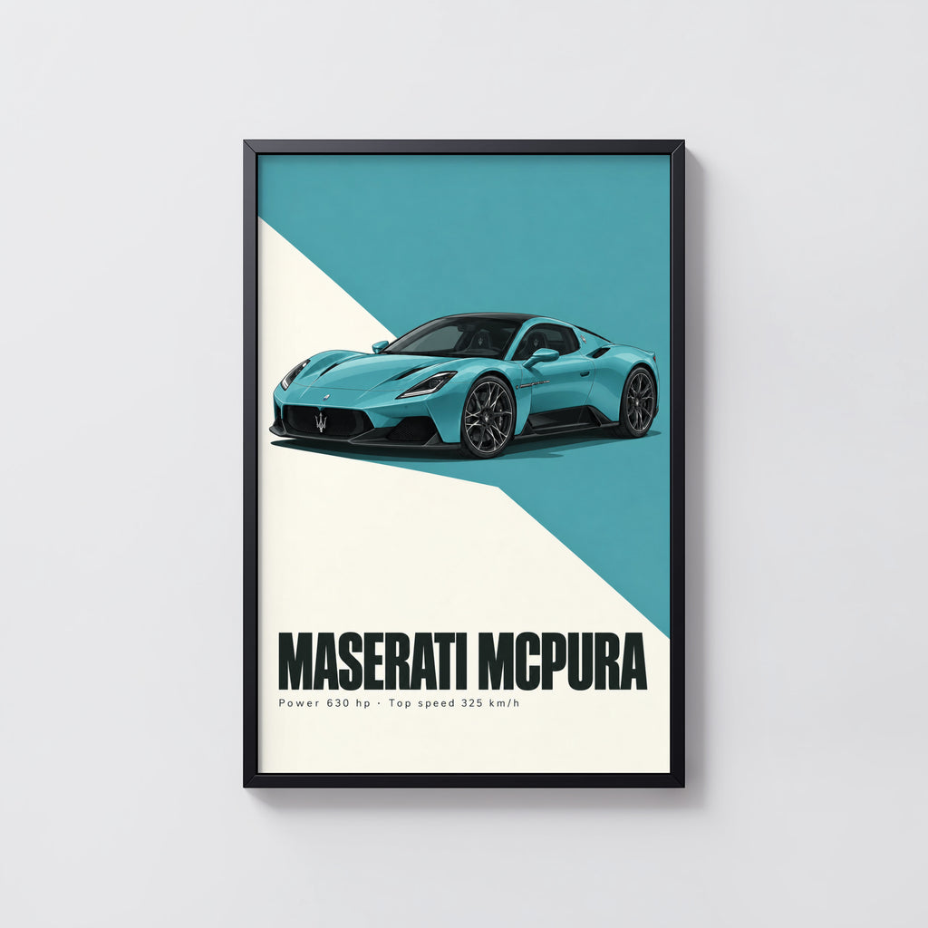 Vintage Maserati MCPura Print, Car Wall Art