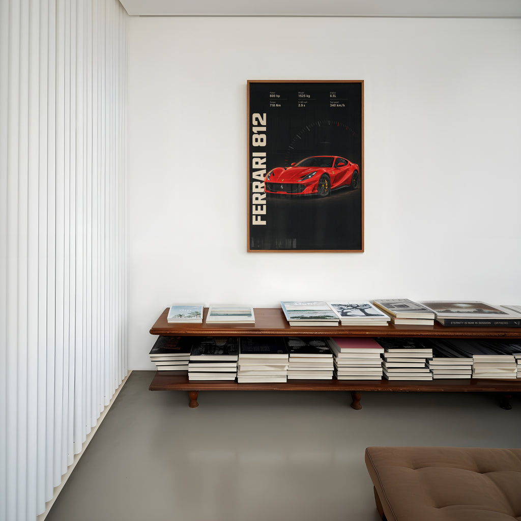 Vintage Ferrari 812 Print, Supercar Wall Art