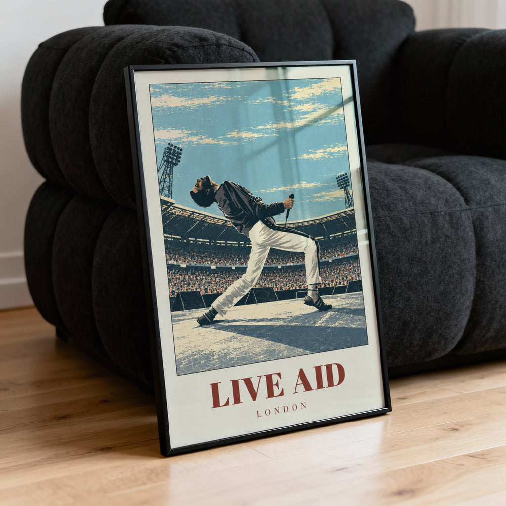 Vintage Live Aid London Poster, Concert Wall Art Print