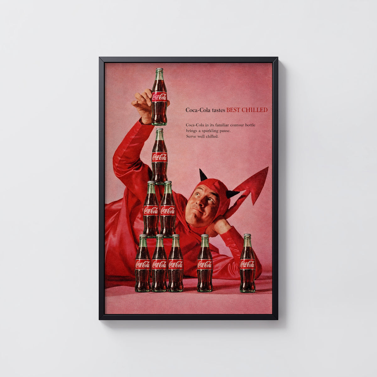 Vintage Coca Cola Devil Poster, Retro Advert Wall Art, Print
