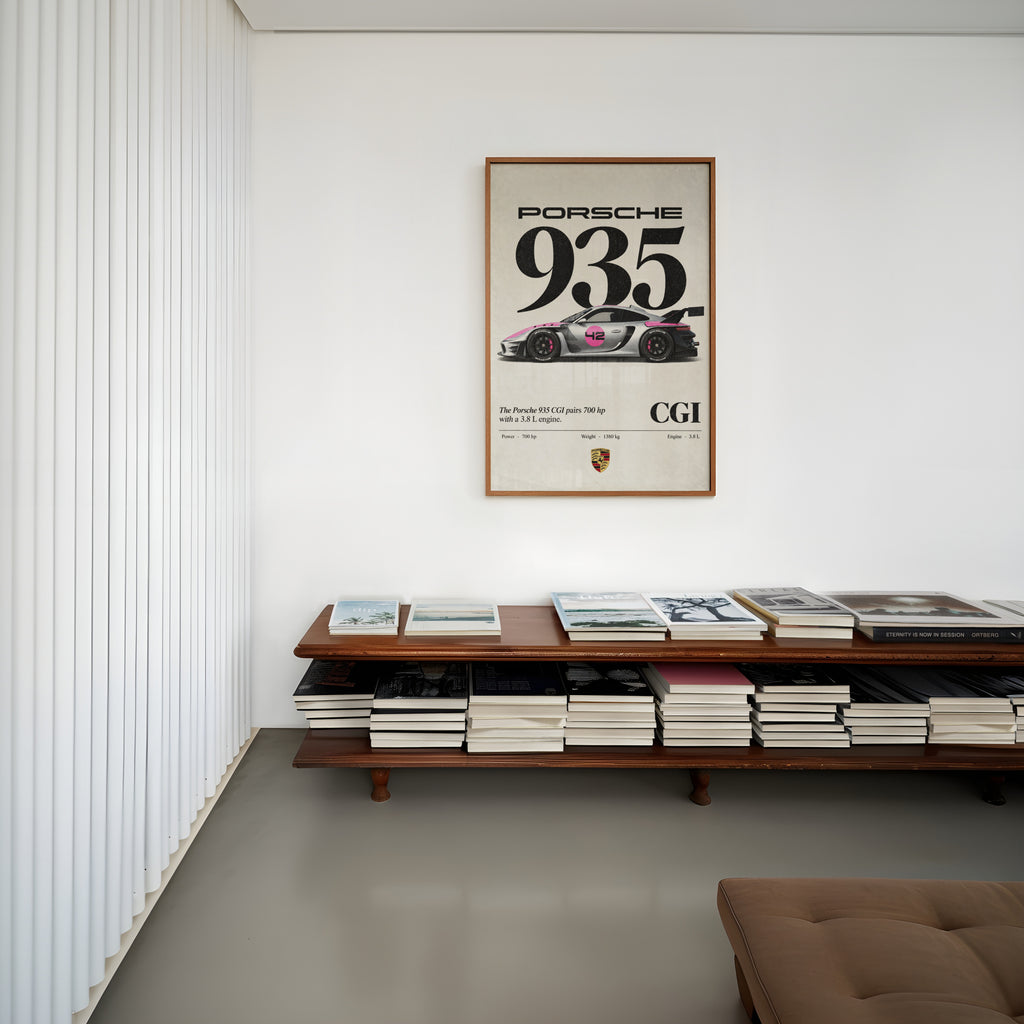 Vintage Porsche 935 Print, Racing Car Wall Art