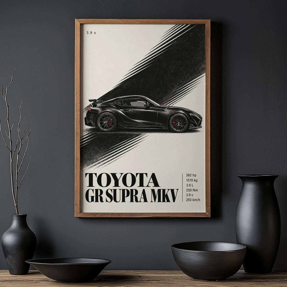 Vintage Toyota Supra Print, Car Wall Art