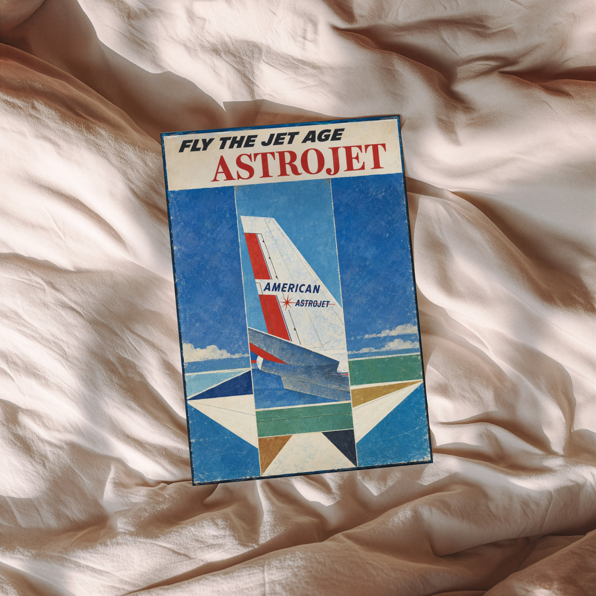 Vintage Airline Poster, Jet Age Wall Art, Aviation Print