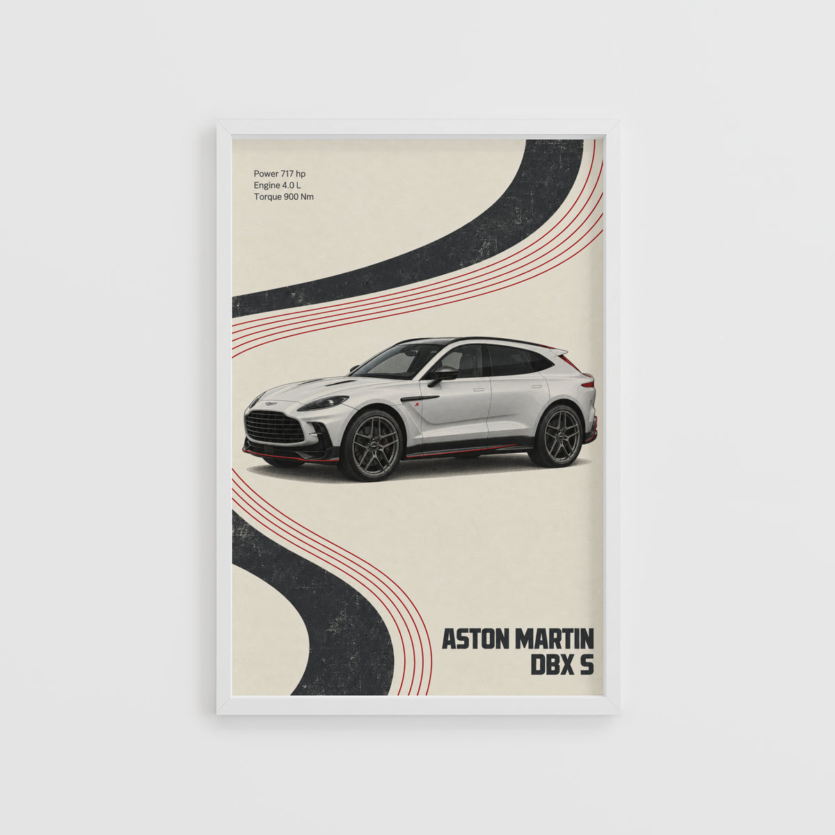 Vintage Aston Martin DBX S Print, Car Poster Wall Art