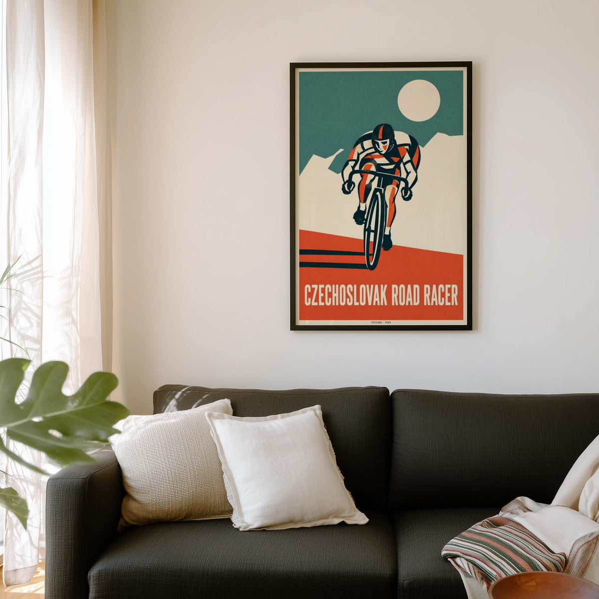 Vintage Cycling Poster, Road Racer Print, Wall Art
