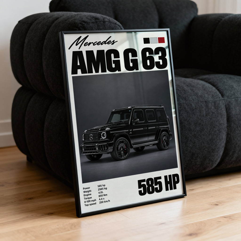Vintage Mercedes AMG G63 Print, Car Wall Art