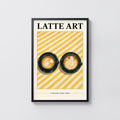 Vintage Latte Art Print and Poster, Coffee Wall Art