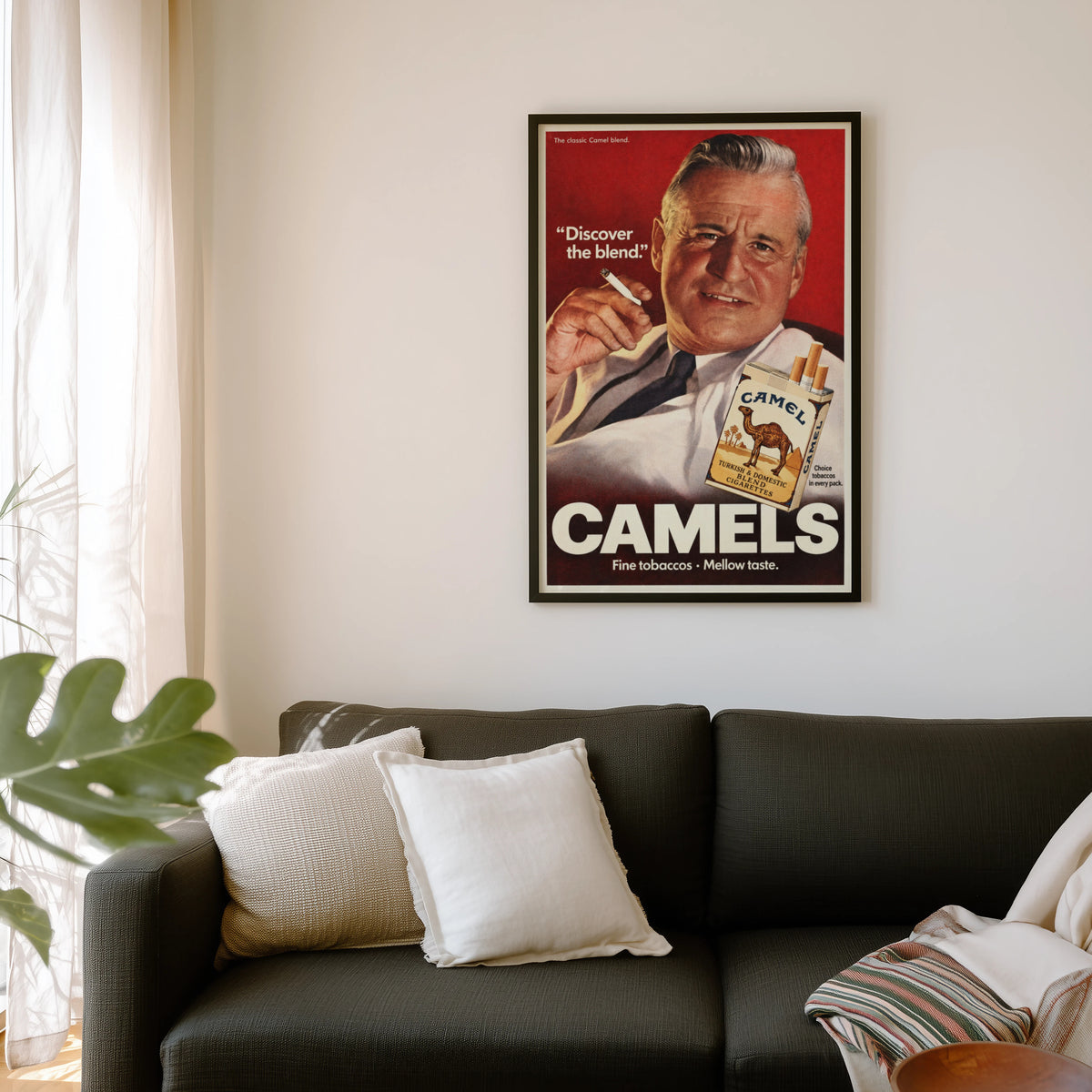 Vintage Camel Cigarettes Poster, Retro Advert Wall Art