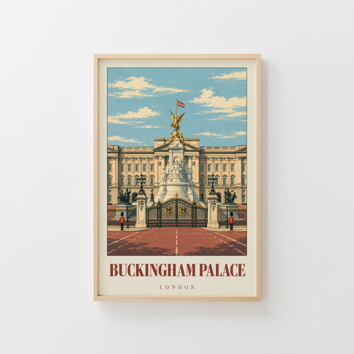 Vintage Buckingham Palace Poster, London Wall Art Print