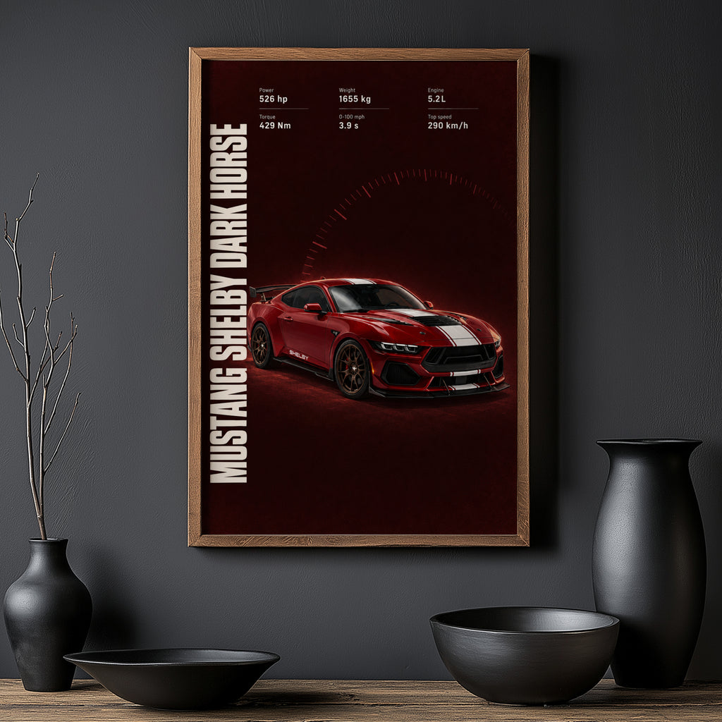 Vintage Mustang Shelby Print, Car Wall Art