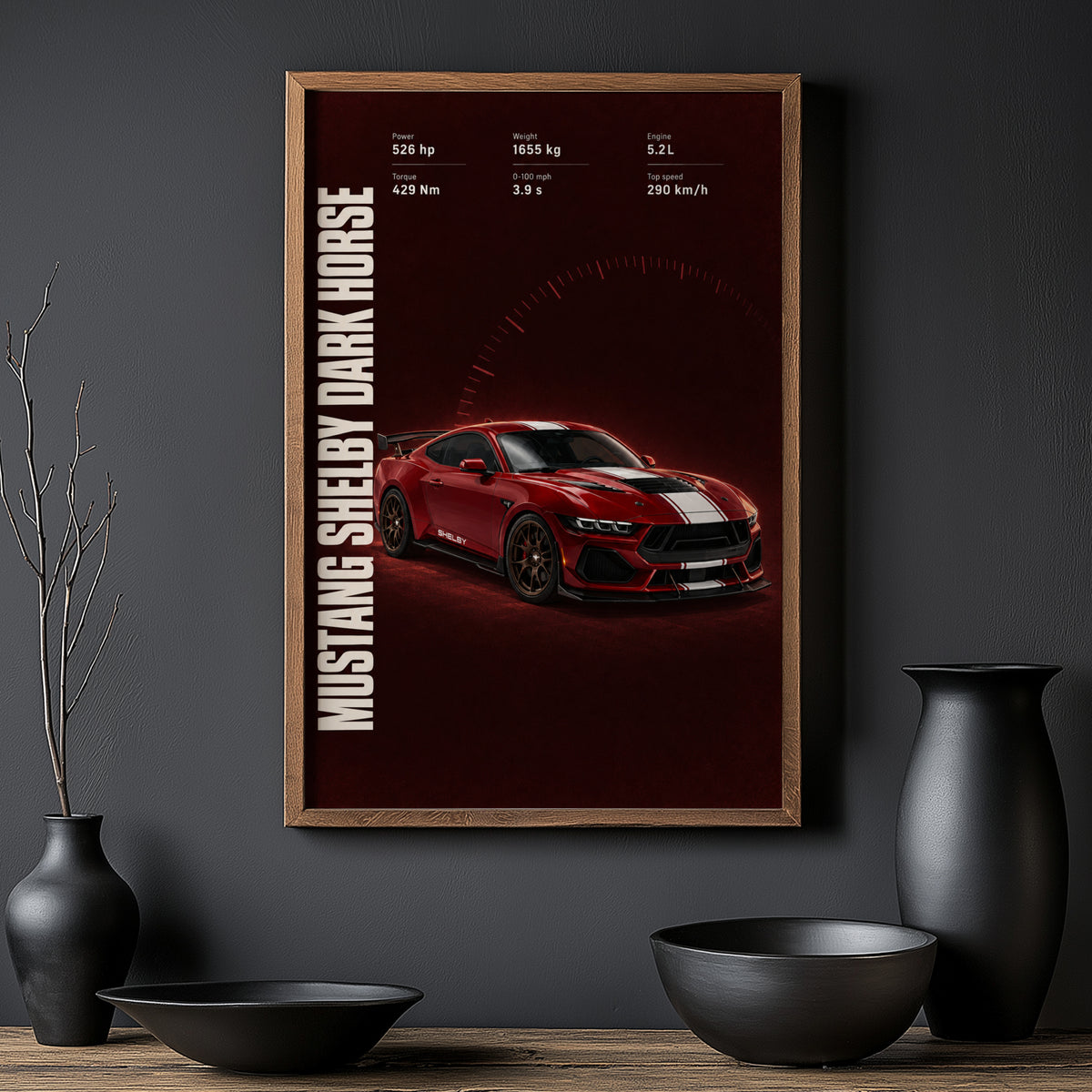 Vintage Mustang Shelby Print, Car Wall Art