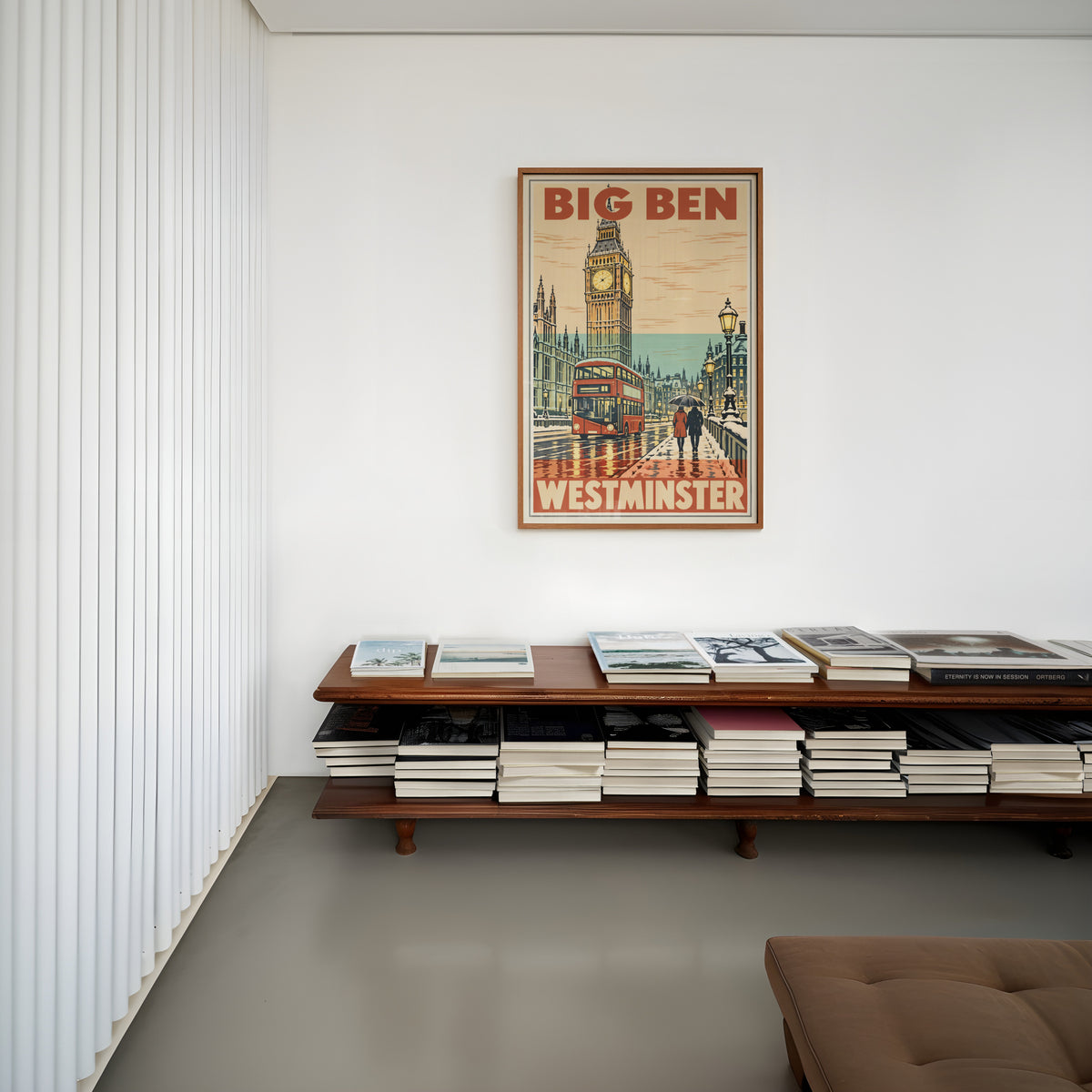 Vintage Big Ben Westminster Poster, London Wall Art Print