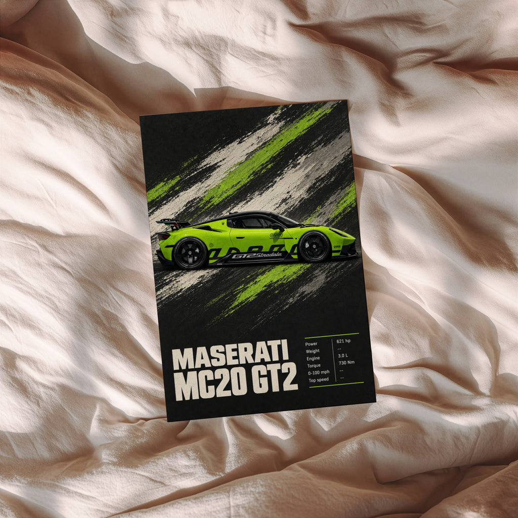 Vintage Maserati MC20 GT2 Print, Car Wall Art