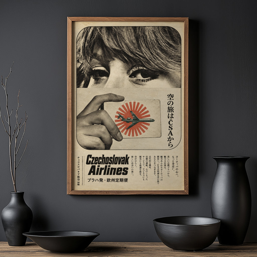 Vintage Airline Poster, Retro Travel Wall Art