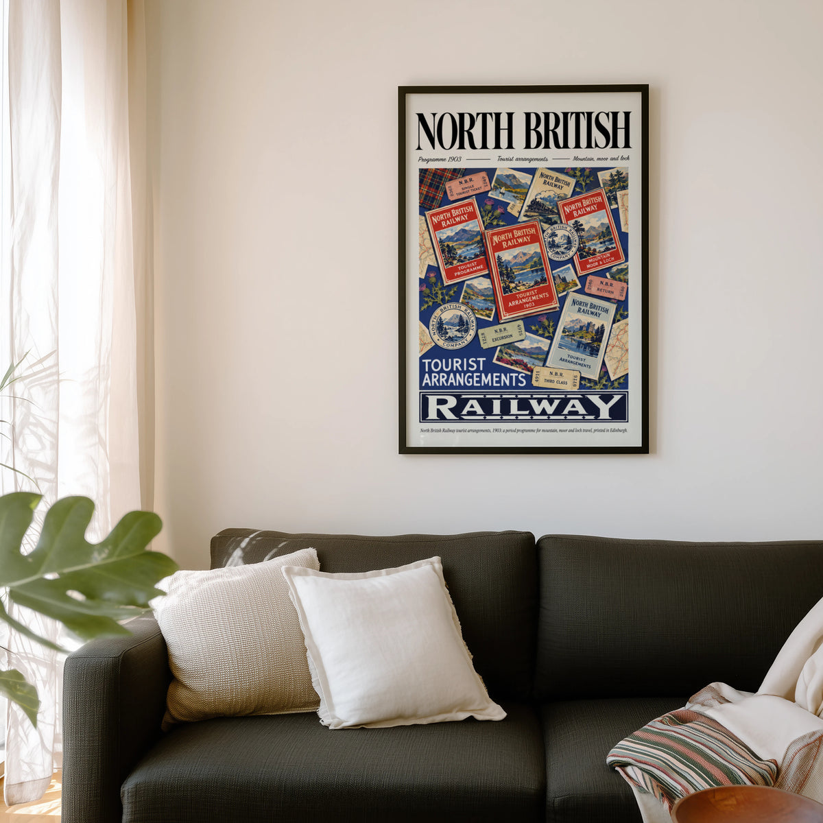 Vintage North British Railway Poster, Scotland Wall Art