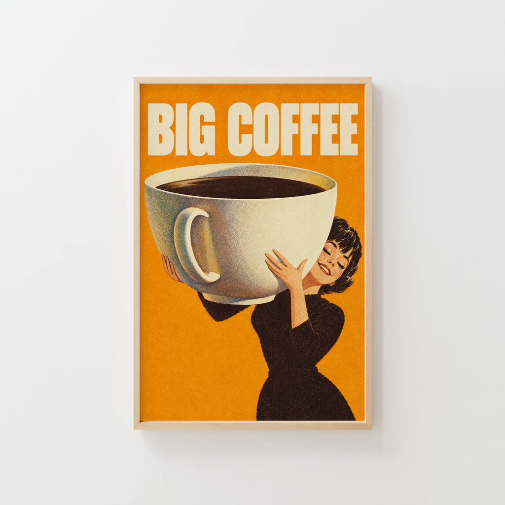 Vintage Coffee Print and Poster, Retro Kitchen Wall Art