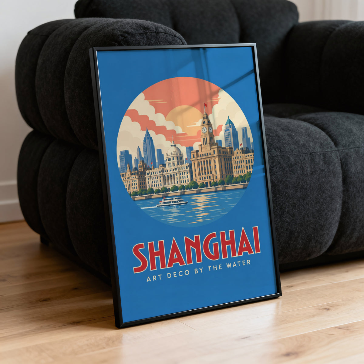 Vintage Shanghai Poster, Art Deco Bund Wall Art, Print