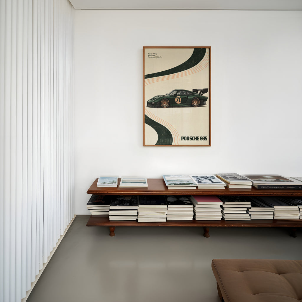 Vintage Porsche 935 Print, Racing Car Wall Art