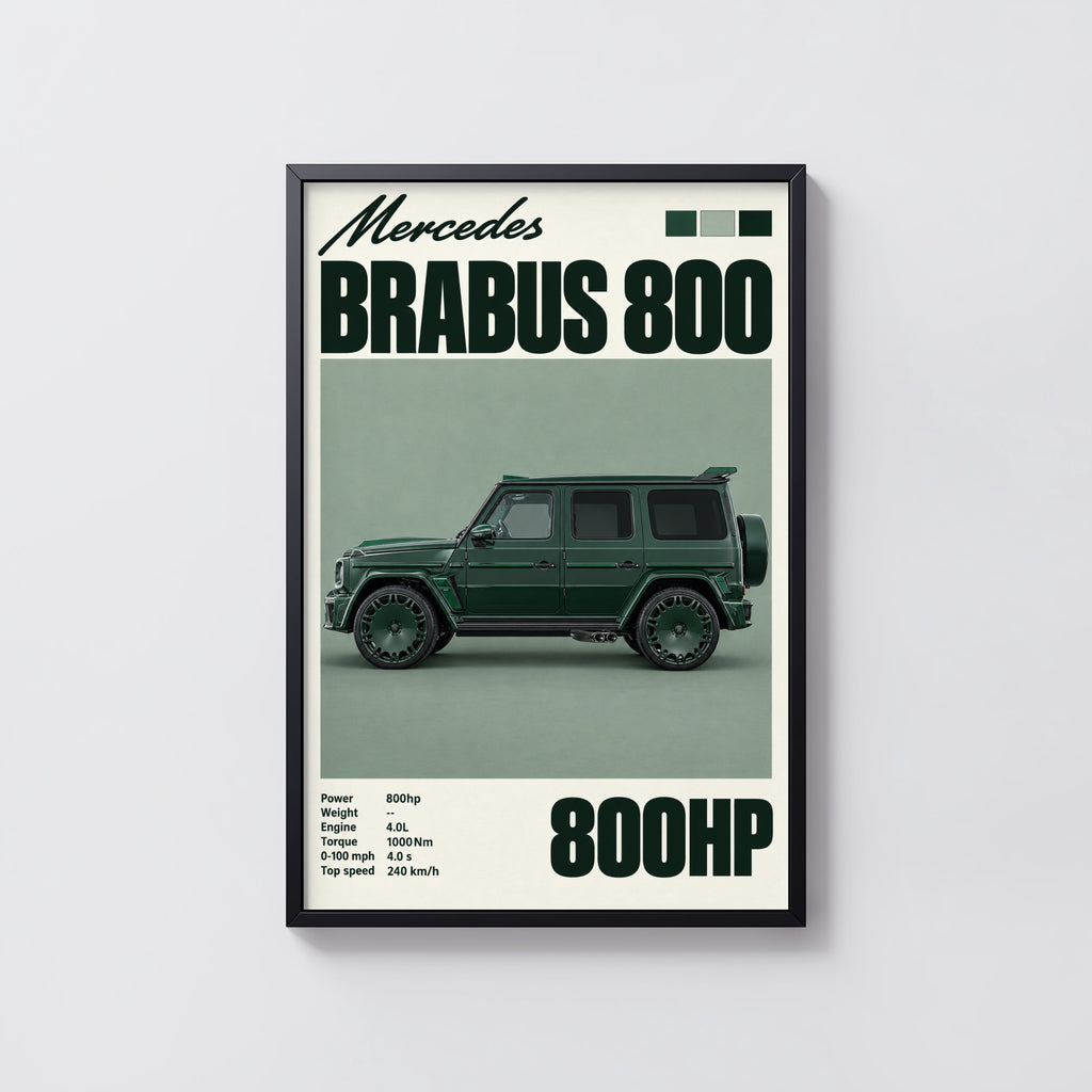 Vintage Mercedes Brabus 800 Print, Car Wall Art