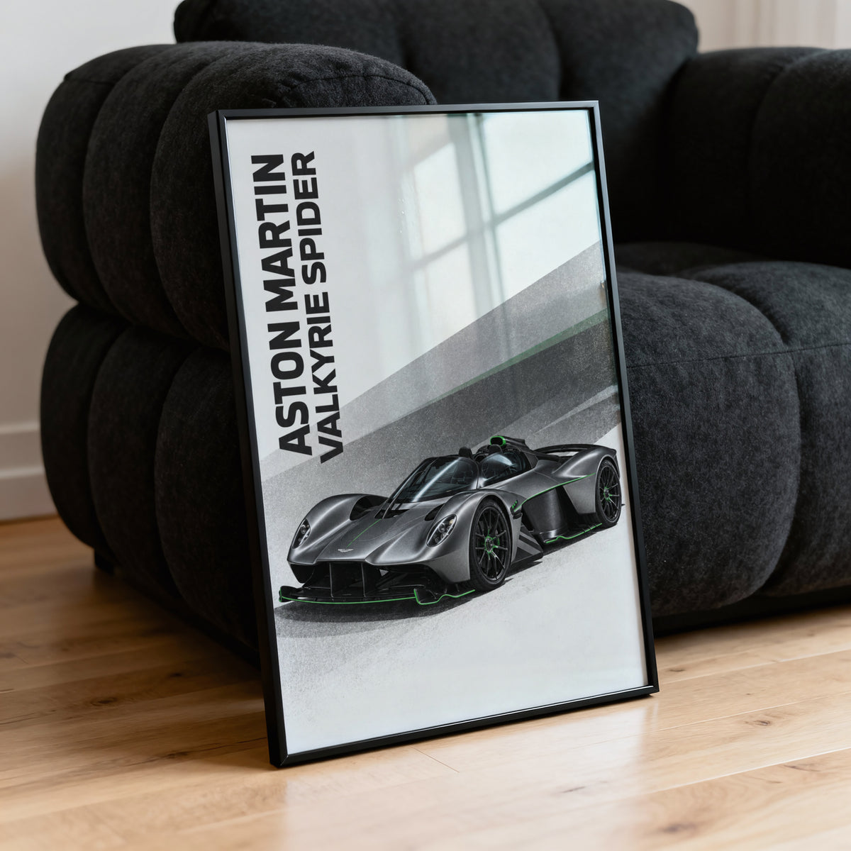 Vintage Car Print, Aston Martin Valkyrie Spider Art