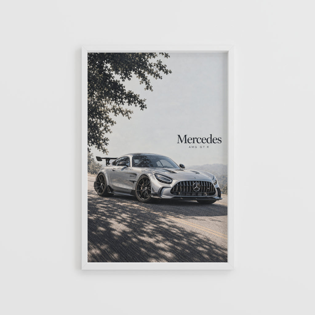 Vintage Mercedes AMG GT R Print, Car Wall Art
