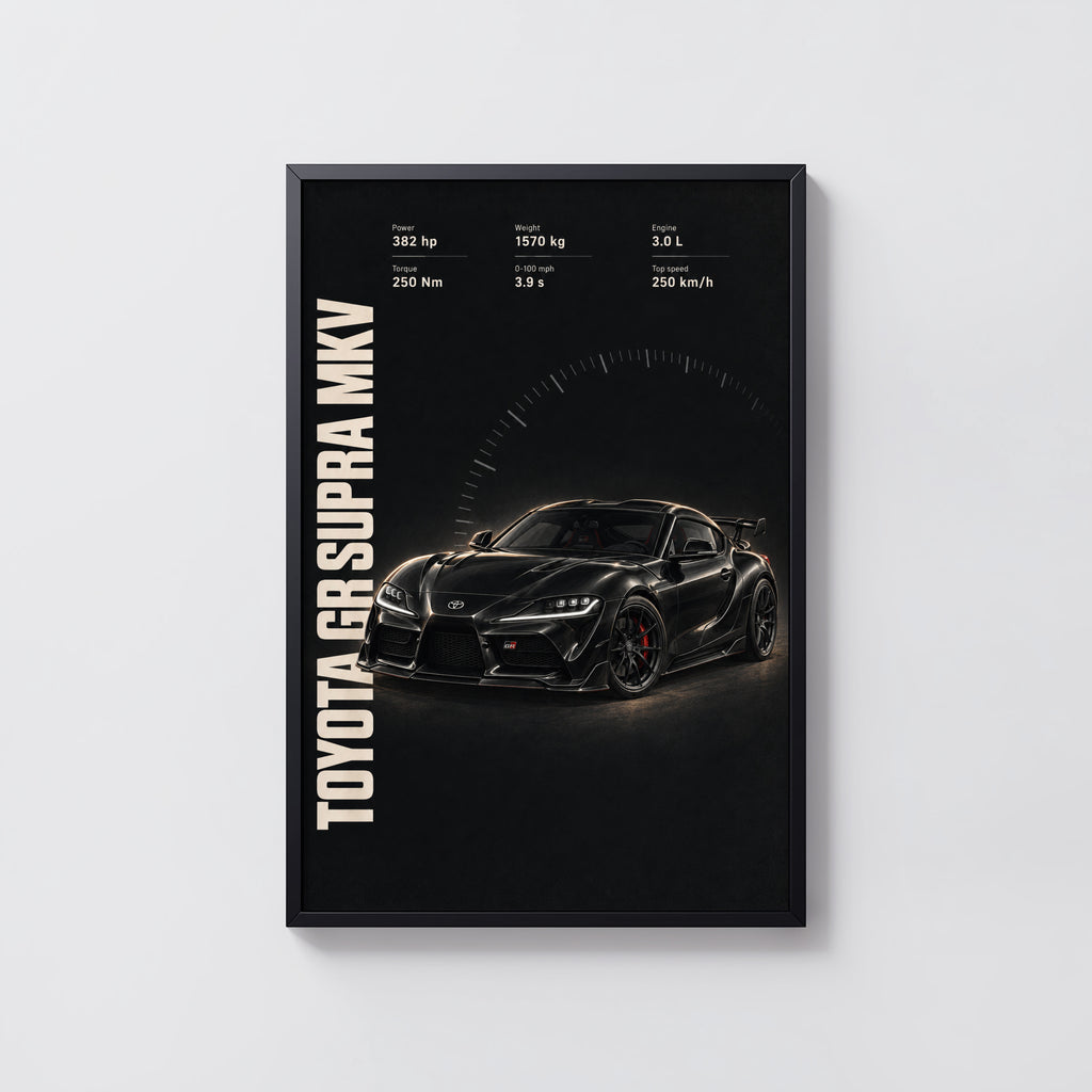 Vintage Toyota GR Supra Print, Car Wall Art
