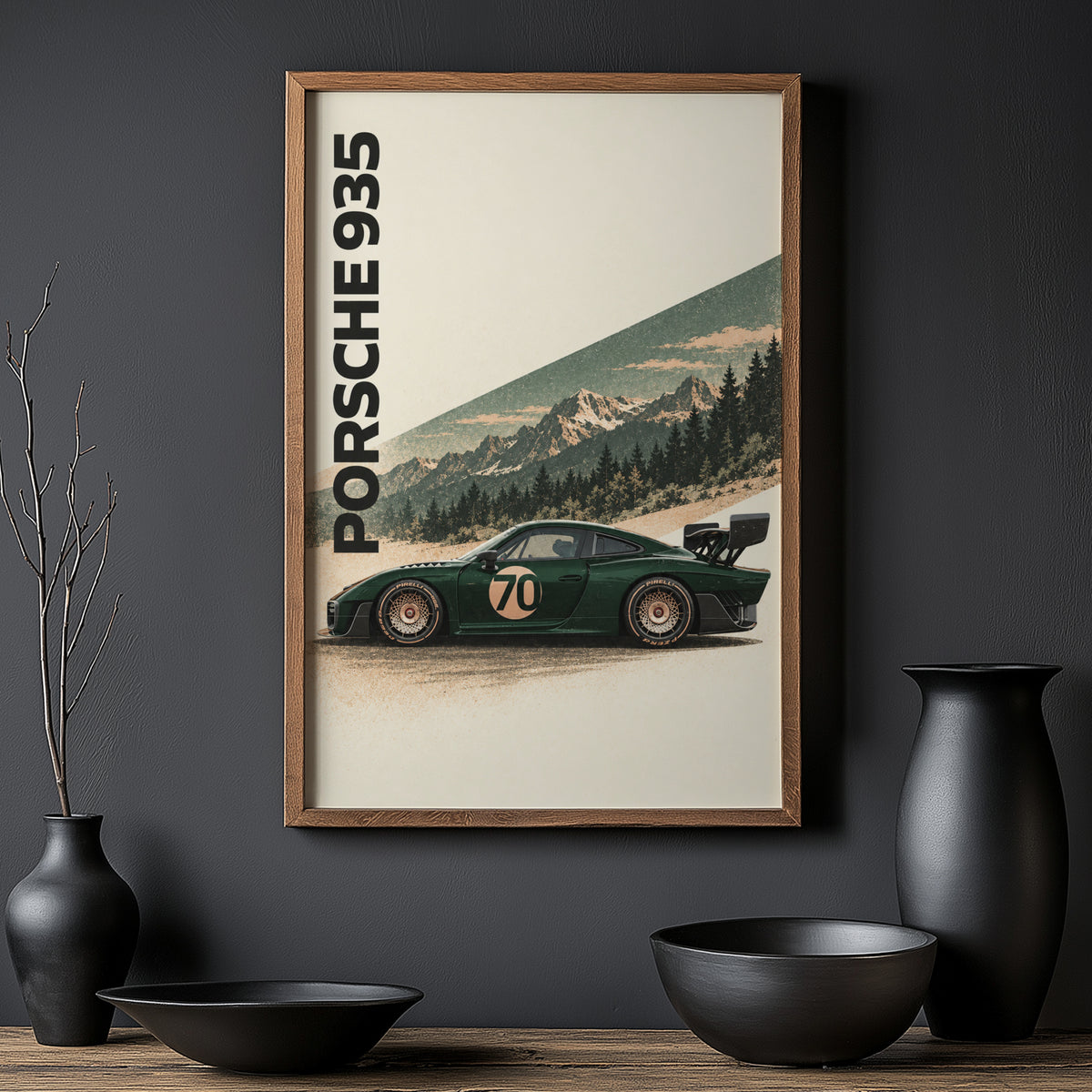 Vintage Porsche 935 Print, Racing Car Wall Art