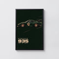 Vintage Porsche 935 Print, Racing Car Wall Art
