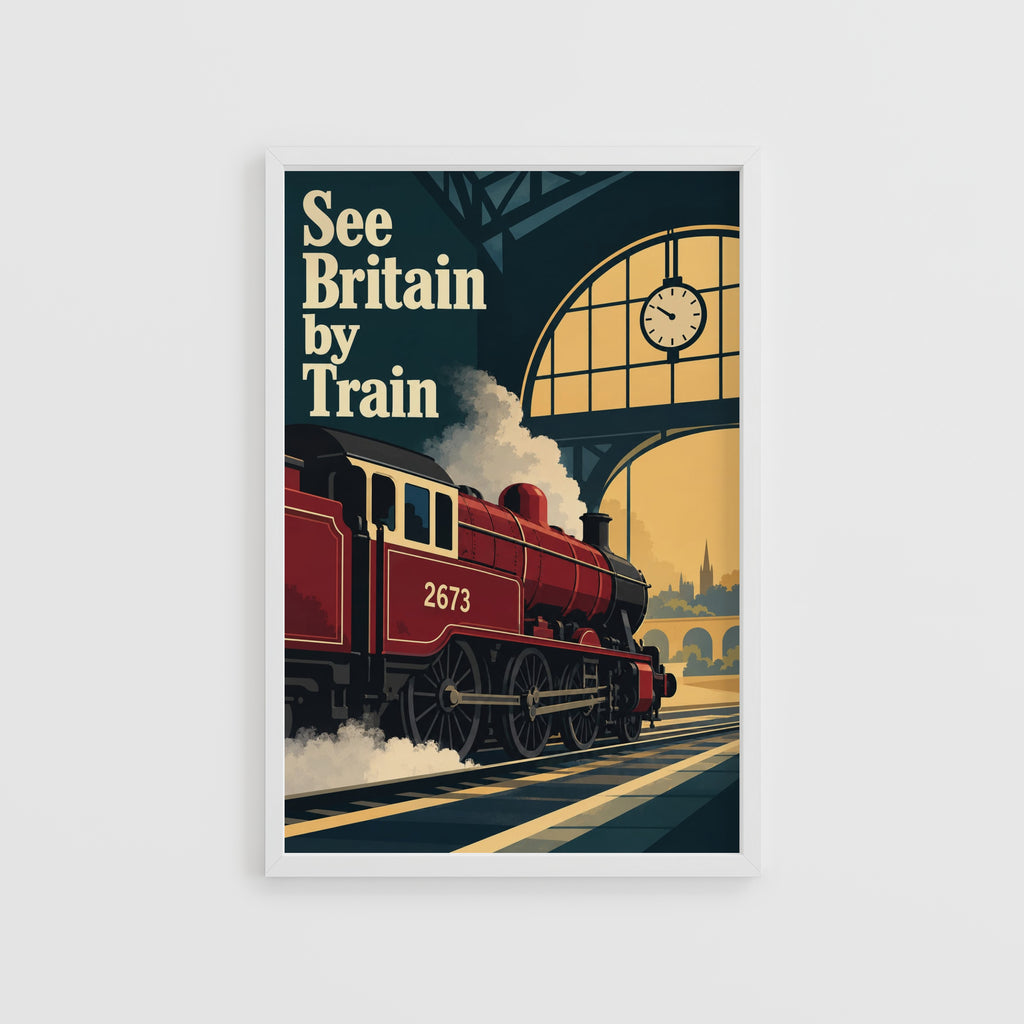 Vintage Steam Train Poster, British Railway Wall Art, Print