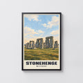 Vintage Stonehenge Poster, Wiltshire Wall Art, England Print