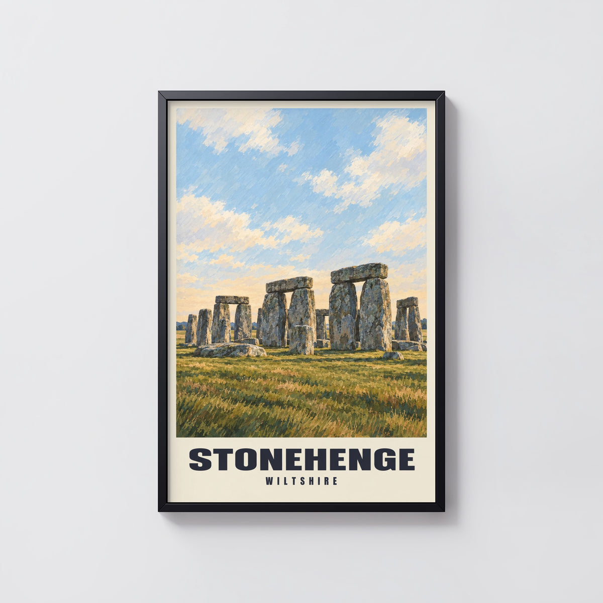 Vintage Stonehenge Poster, Wiltshire Wall Art, England Print