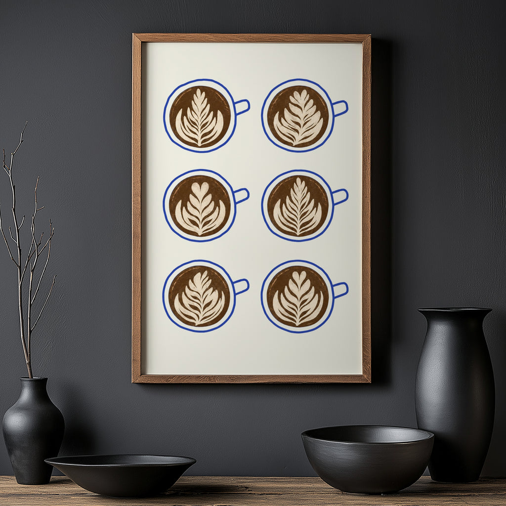 Vintage Coffee Print and Poster, Latte Art Wall Art