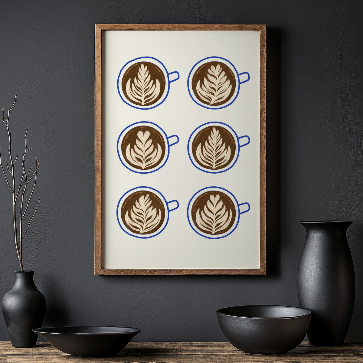 Vintage Coffee Print and Poster, Latte Art Wall Art