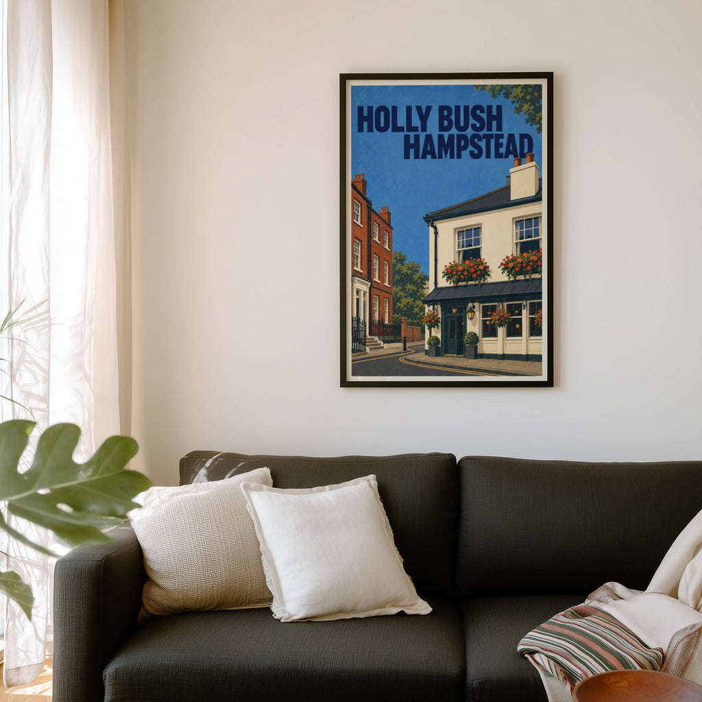 Vintage Hampstead Pub Poster, London Wall Art Print