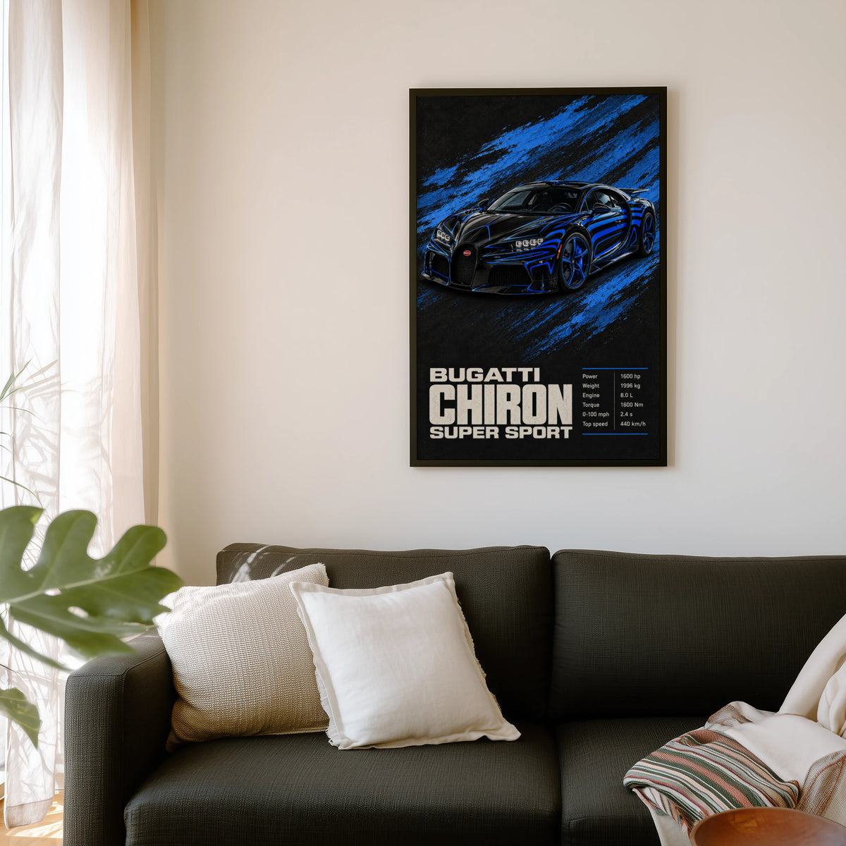 Vintage Bugatti Chiron Super Sport Print, Car Poster