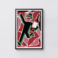 Vintage Red Wine Print Poster, Wine Bottle Wall Art
