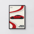 Vintage Porsche Taycan GTS Print, Car Poster