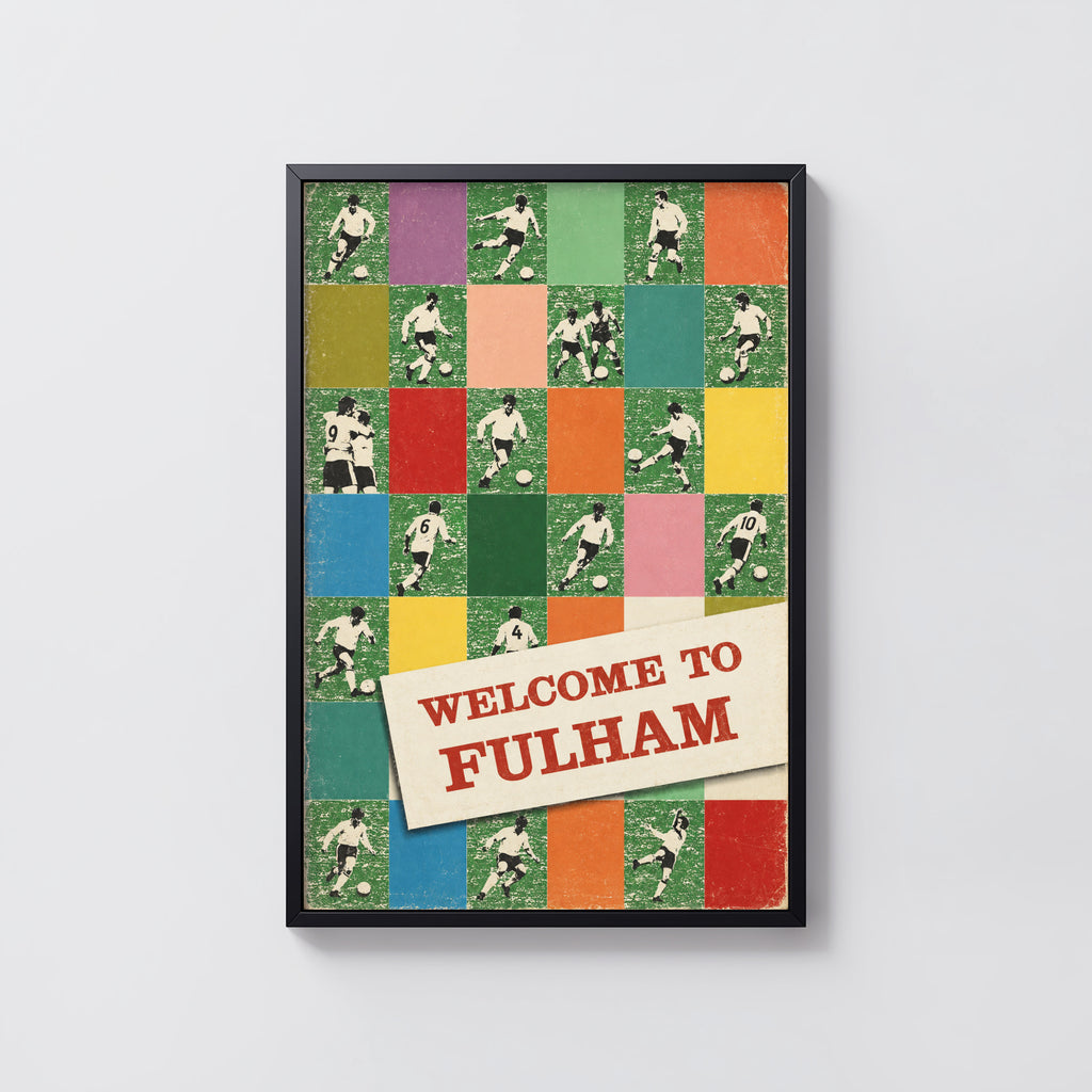Vintage Fulham Football Poster, Retro Wall Art Print