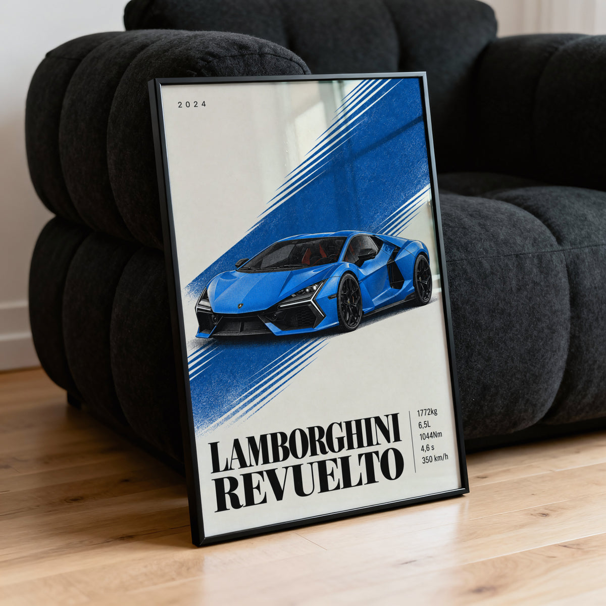 Vintage Lamborghini Revuelto Print, Supercar Wall Art