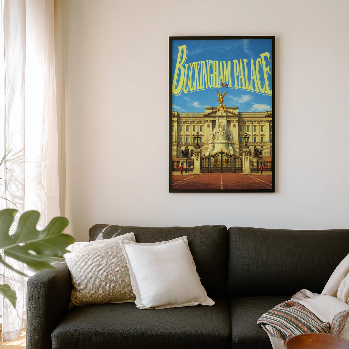 Vintage Buckingham Palace Poster, London Wall Art Print
