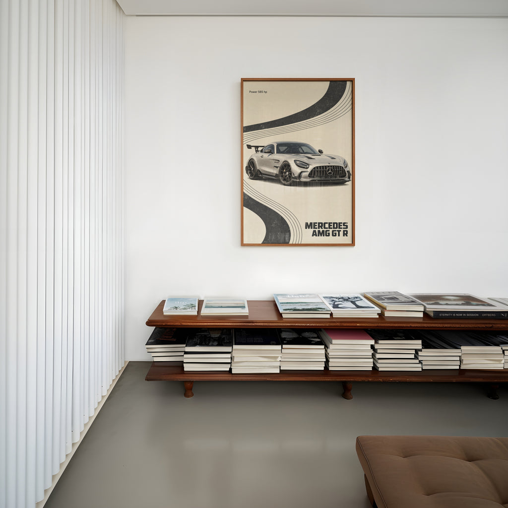 Vintage Mercedes AMG GT R Print, Car Wall Art
