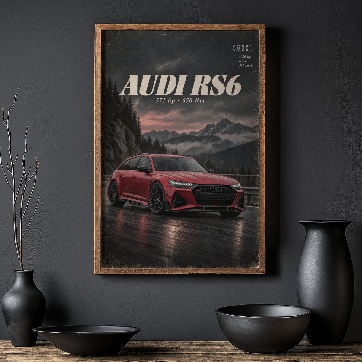 Vintage Audi RS6 Print, Car Wall Art, Avant