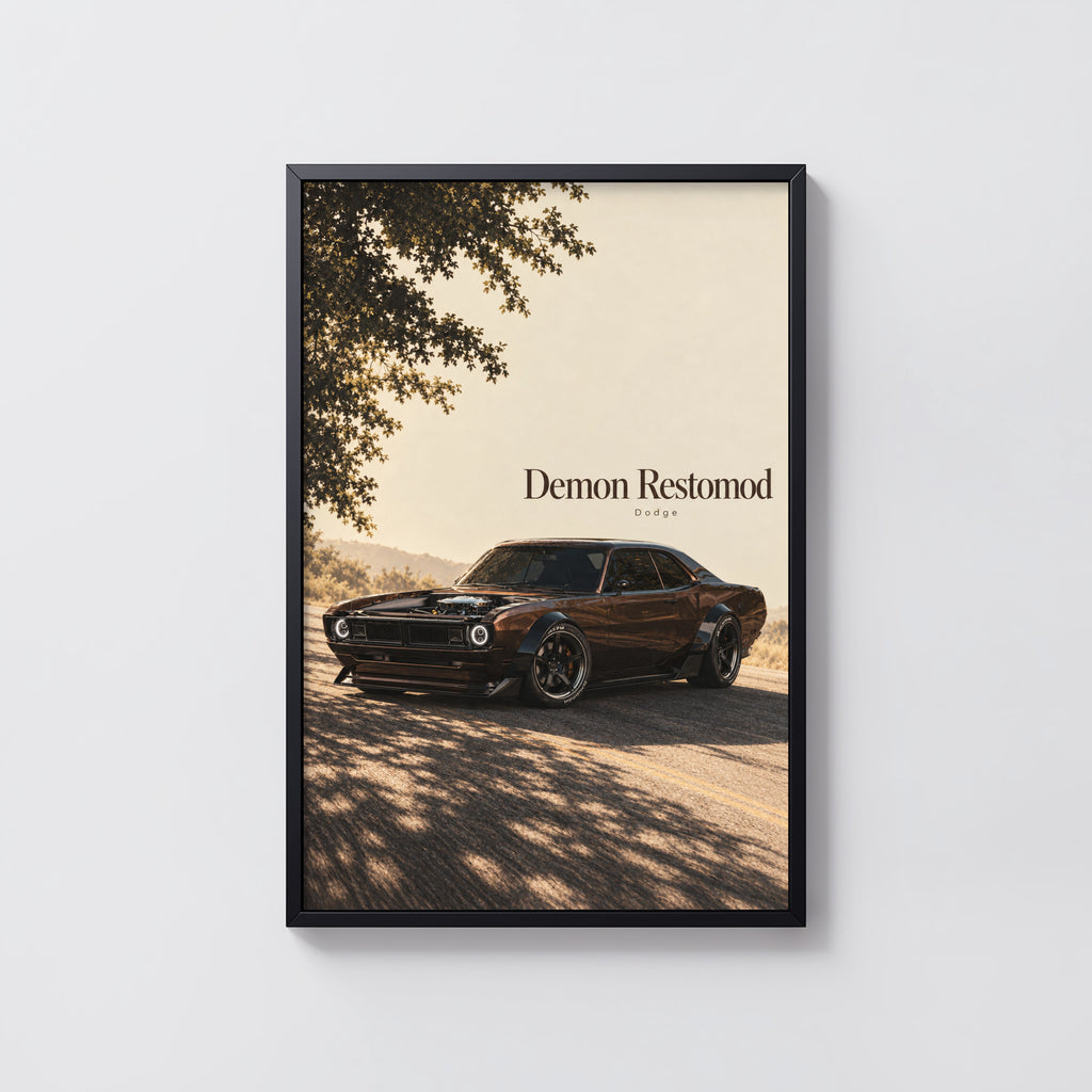Vintage Dodge Demon Restomod Print, Car Poster