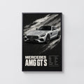 Vintage Mercedes AMG GT S Print, Car Wall Art
