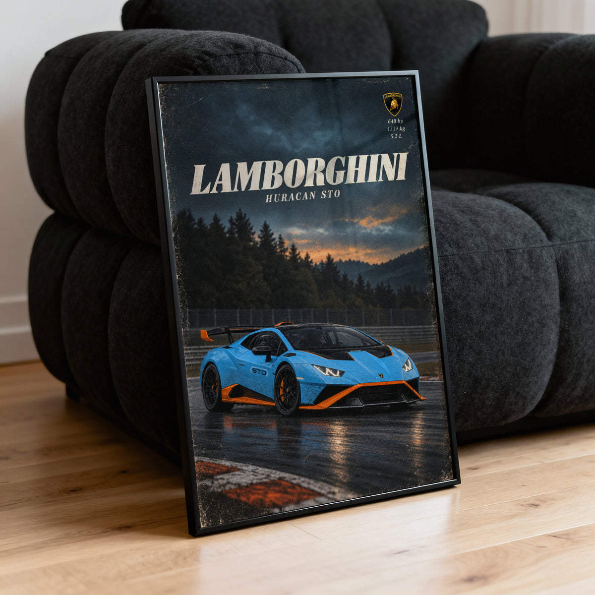 Vintage Lamborghini Huracan STO Print Car Art