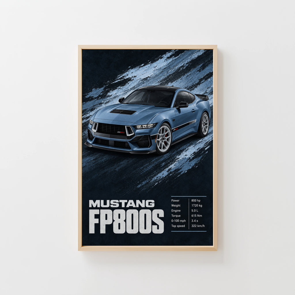 Vintage Mustang FP800S Print, Car Wall Art